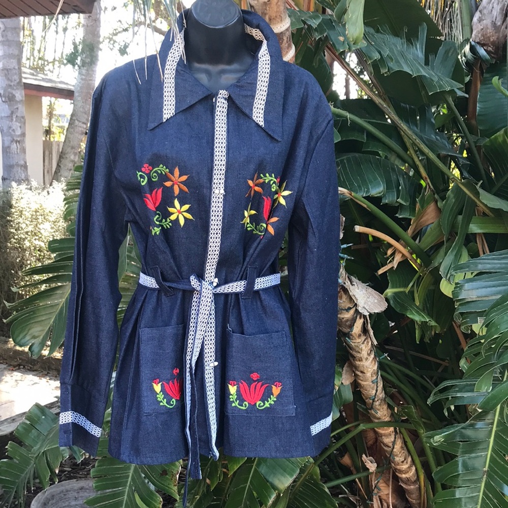 embroidered denim jacket